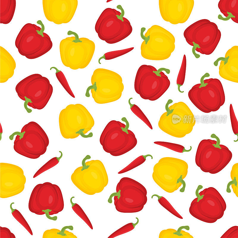 pattern with bulgarian pepper and chilli